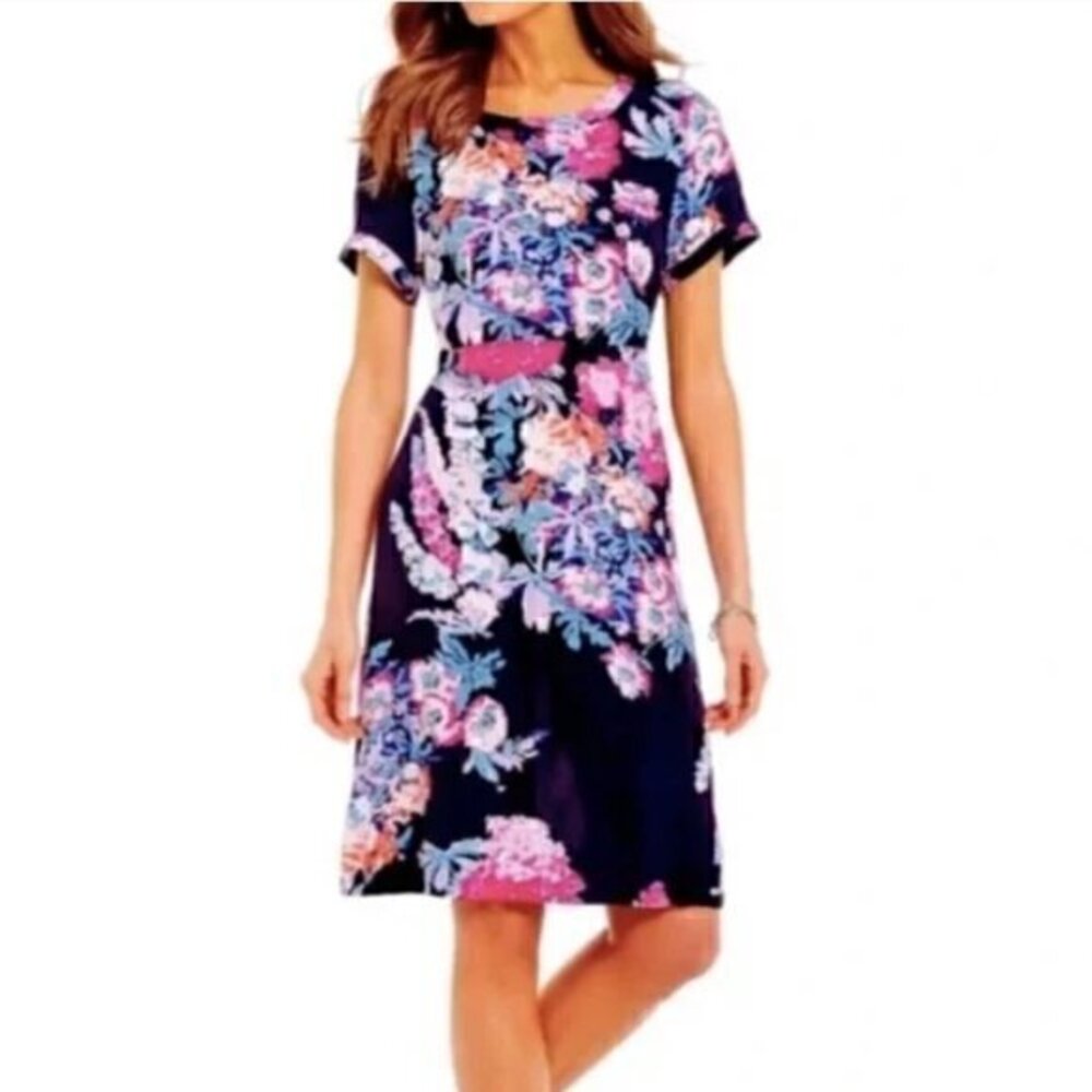 Joules Krista Popover Floral Linen Blend Dress Size 6